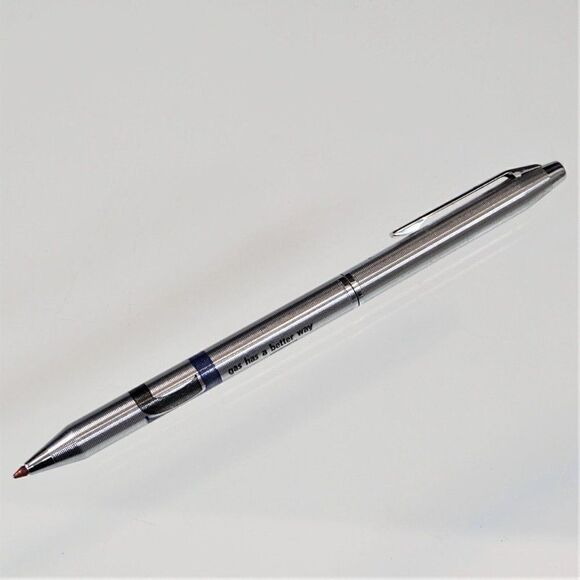 Citizens Gas Vintage Ballpoint Pen Chromatic Double Twist 2 Color Needs Refills - Picture 8 of 12